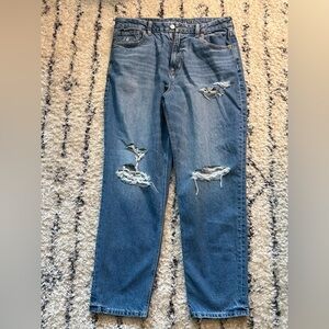 AE Strigid Ripped Mom Jeans